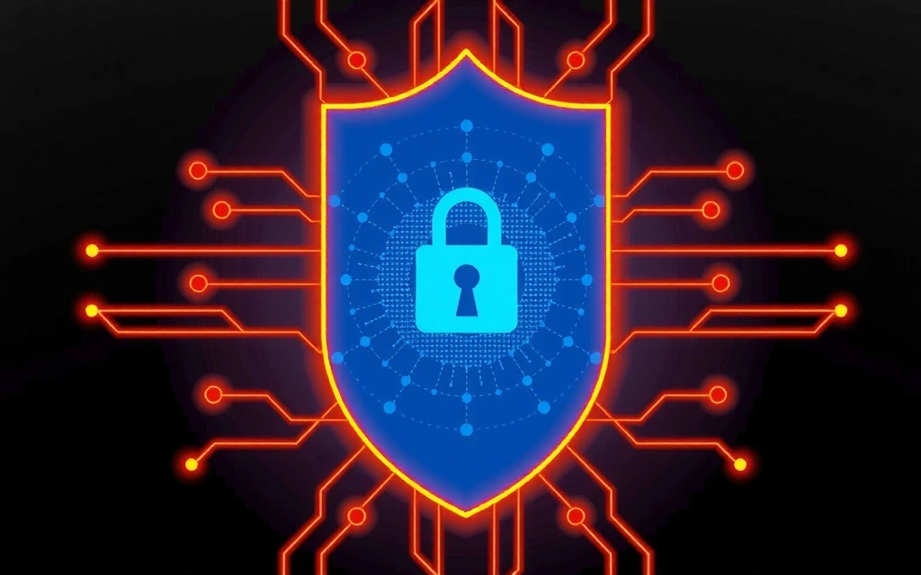 Image abstraite d'un bouclier de protection numérique